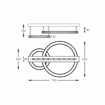 Zuma Line - Plafoniera LED dimmerabile 36W/230V dorata