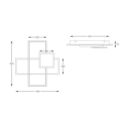 Zuma Line - Lampada da soffitto dimmerabile LED/46W/230V nero