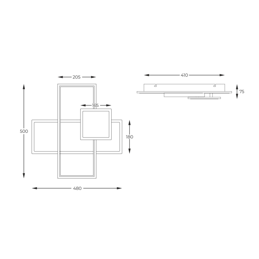 Zuma Line - Lampada da soffitto dimmerabile LED/46W/230V nero