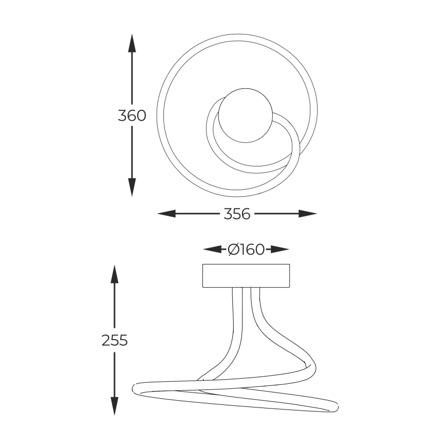 Zuma Line - Lampadario LED da soffitto dimmerabile LED/26W/230V nero