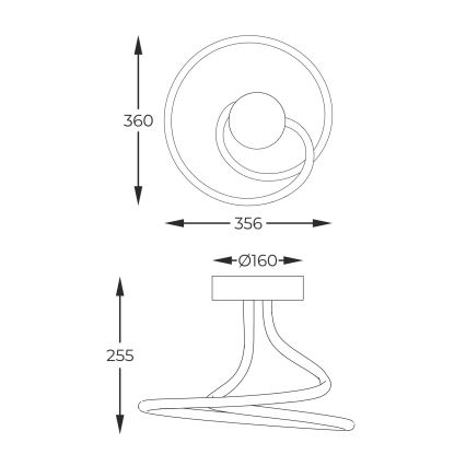 Zuma Line - Plafonnier à intensité variable LED/26W/230V noir