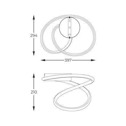 Zuma Line - Lampada da soffitto dimmerabile LED/27W/230V nero