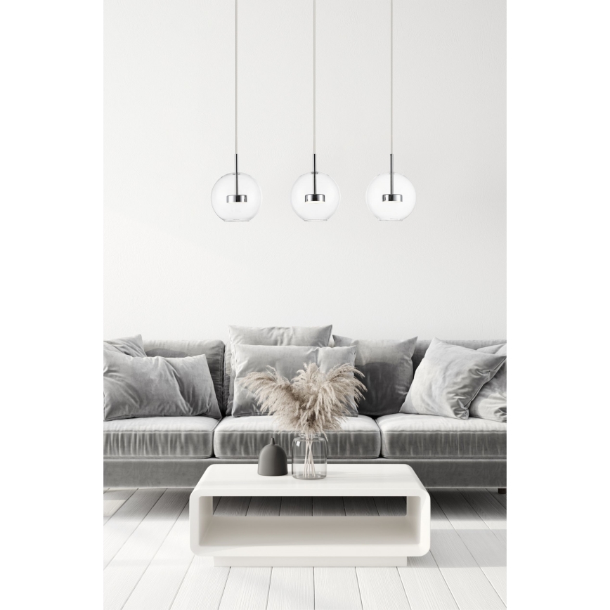 Zuma Line - Lampadario LED a sospensione con filo 3xLED/5W/230V cromo lucido