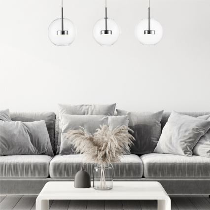 Zuma Line - Lampadario LED a sospensione con filo 3xLED/5W/230V cromo lucido