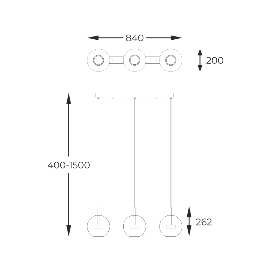 Zuma Line - Lampadario LED a sospensione con filo 3xLED/5W/230V cromo lucido