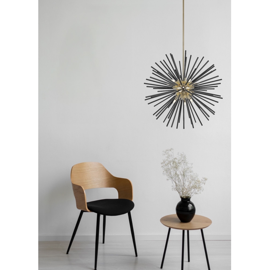 Zuma Line - Lampadario a sospensione con supporto rigido 9xG9/42W/230V oro/nero