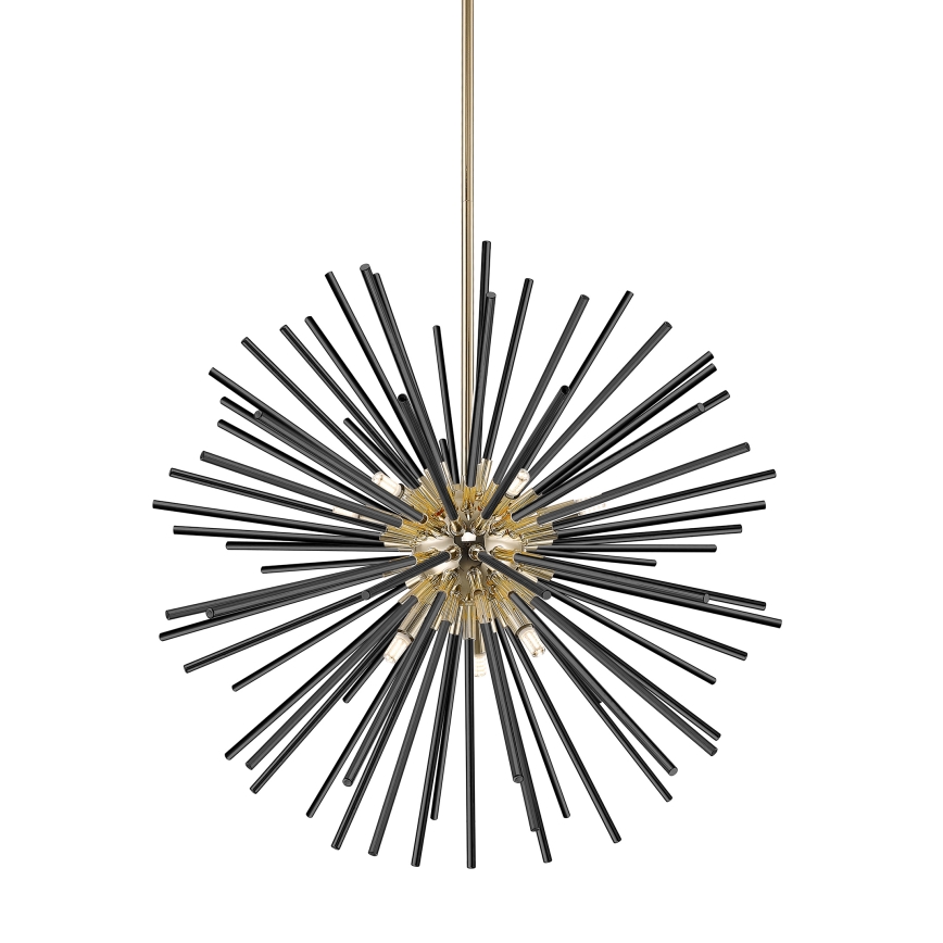 Zuma Line - Lampadario a sospensione con supporto rigido 9xG9/42W/230V oro/nero