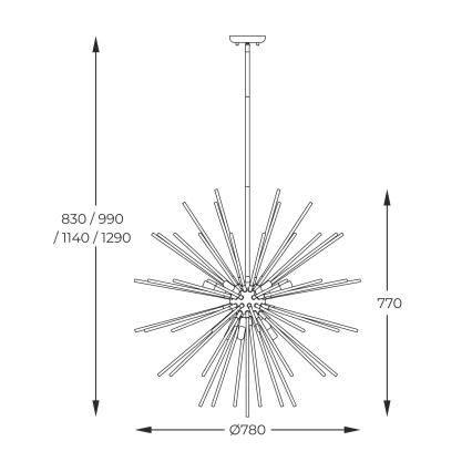 Zuma Line - Lampadario a sospensione con supporto rigido 9xG9/42W/230V oro/nero