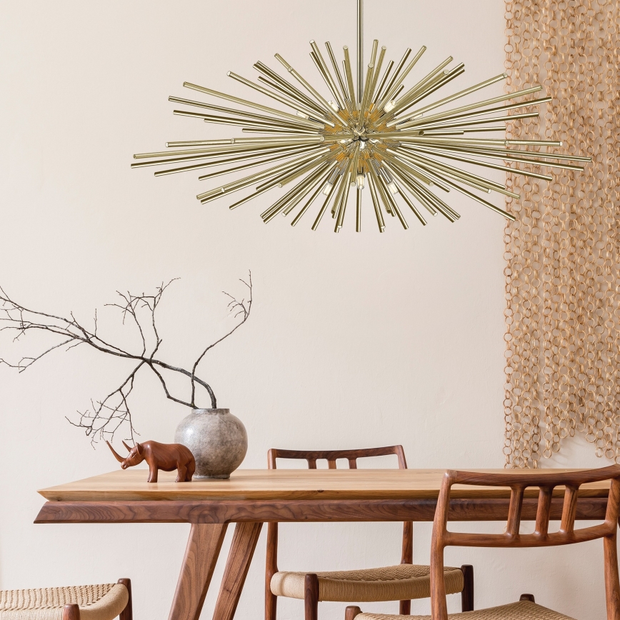 Zuma Line - Lampadario a sospensione con supporto rigido 9xG9/42W/230V oro