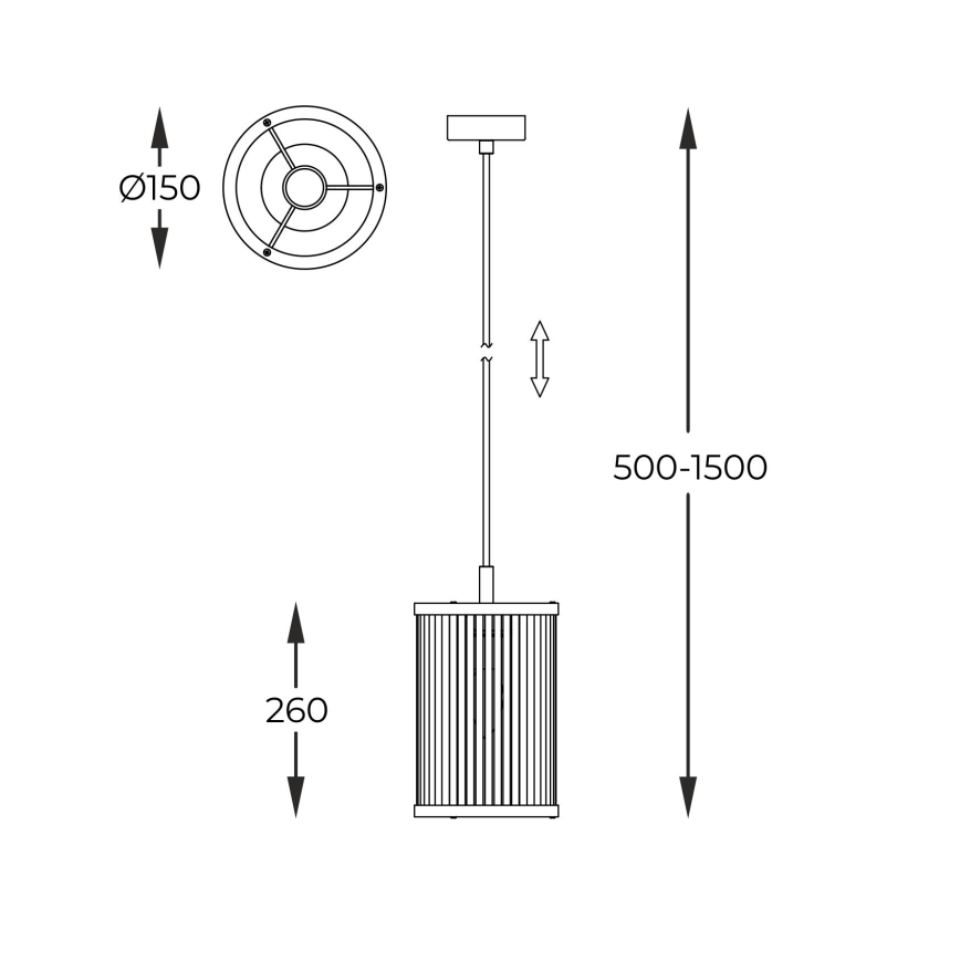 Zuma Line - Lampadario a sospensione con filo 1xE14/40W/230V cromo lucido