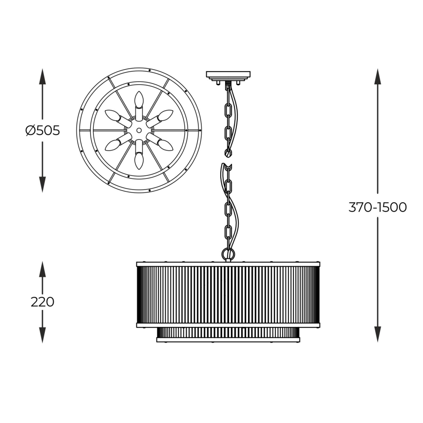 Zuma Line - Lampadario a sospensione con catena 6xE14/60W/230V cromo lucido