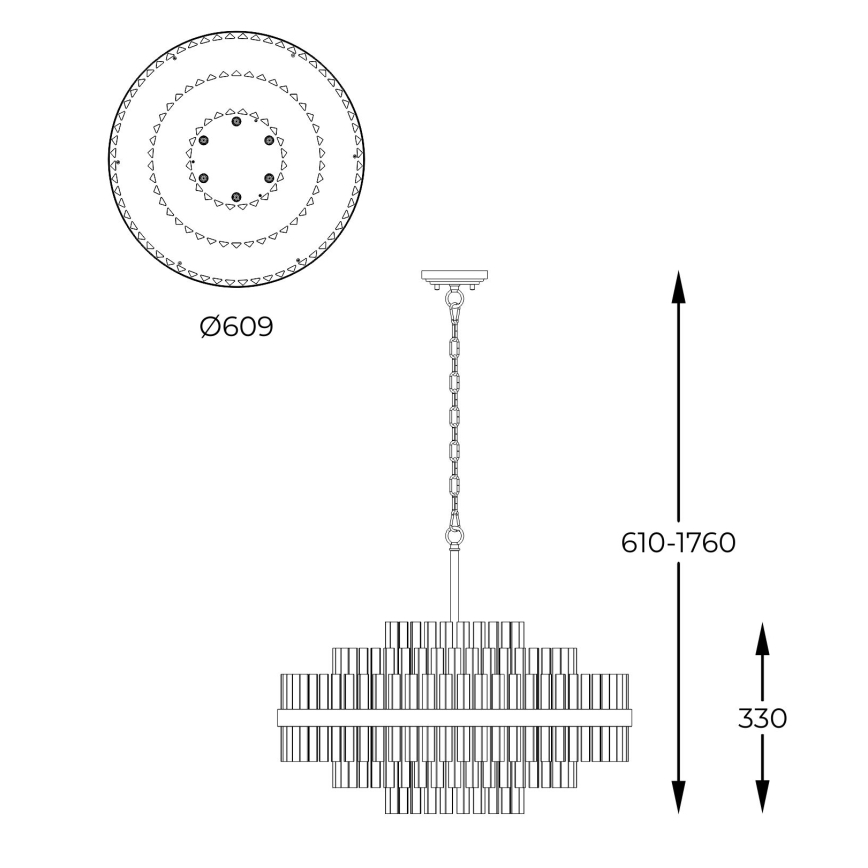 Zuma Line - Lampadario a sospensione con catena 12xG9/28W/230V diametro 60 cm oro