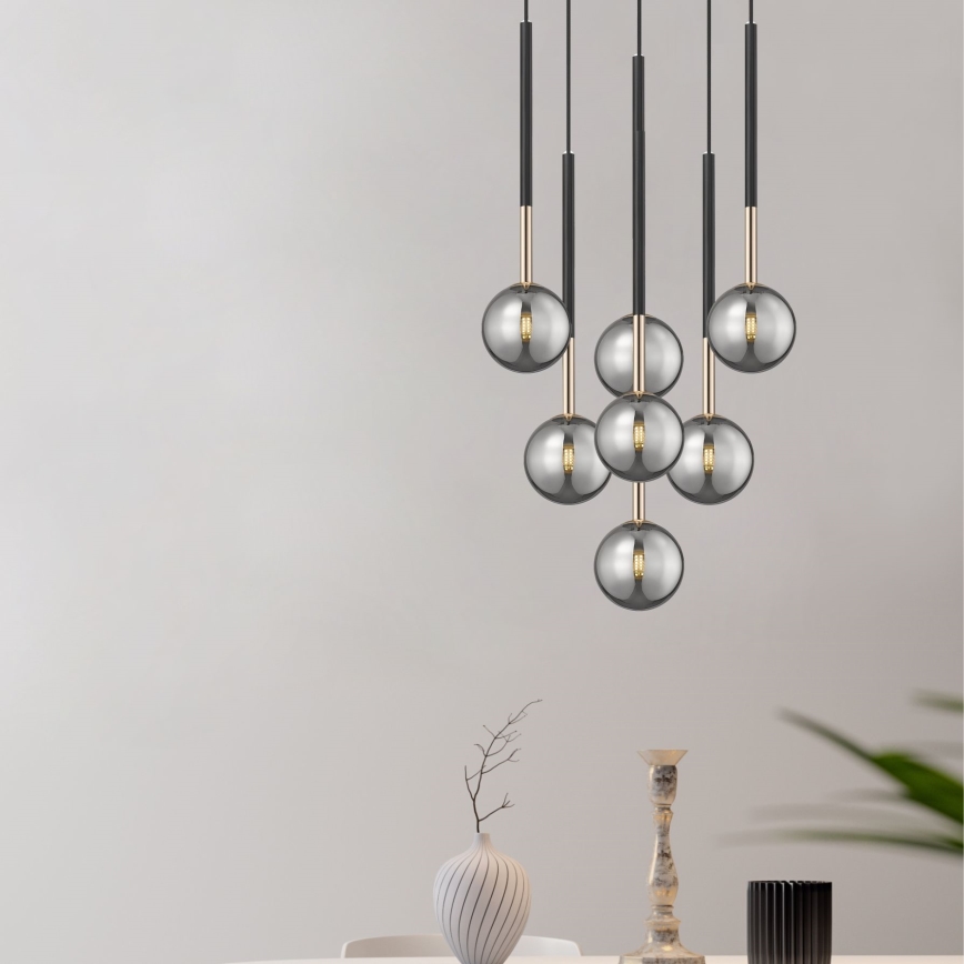 Zuma Line - Lampadario a sospensione con filo 7xG9/4W/230V nero