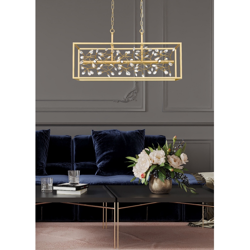 Zuma Line - Lampadario a sospensione con catena 6xG9/33W/230V oro
