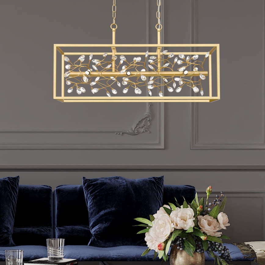 Zuma Line - Lampadario a sospensione con catena 6xG9/33W/230V oro