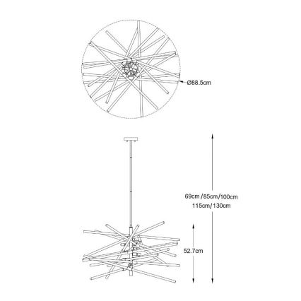 Zuma Line - Lampadario su asta 6xG9/42W/230V dorato
