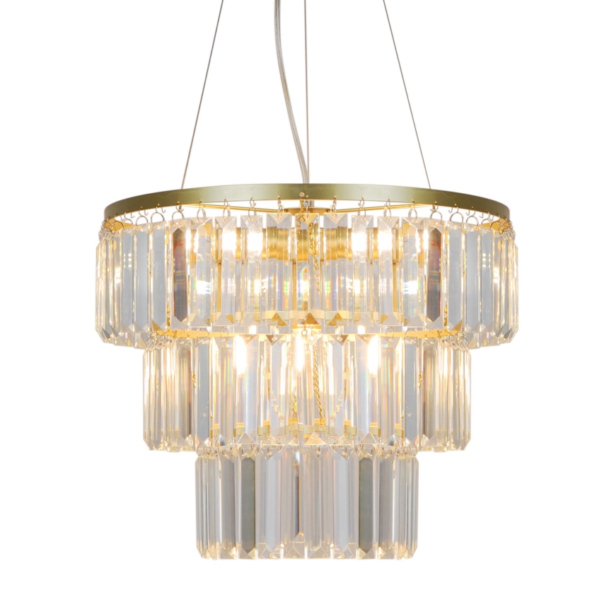 Zuma Line - Suspension filaire en cristal 4xE14/40W/230V doré