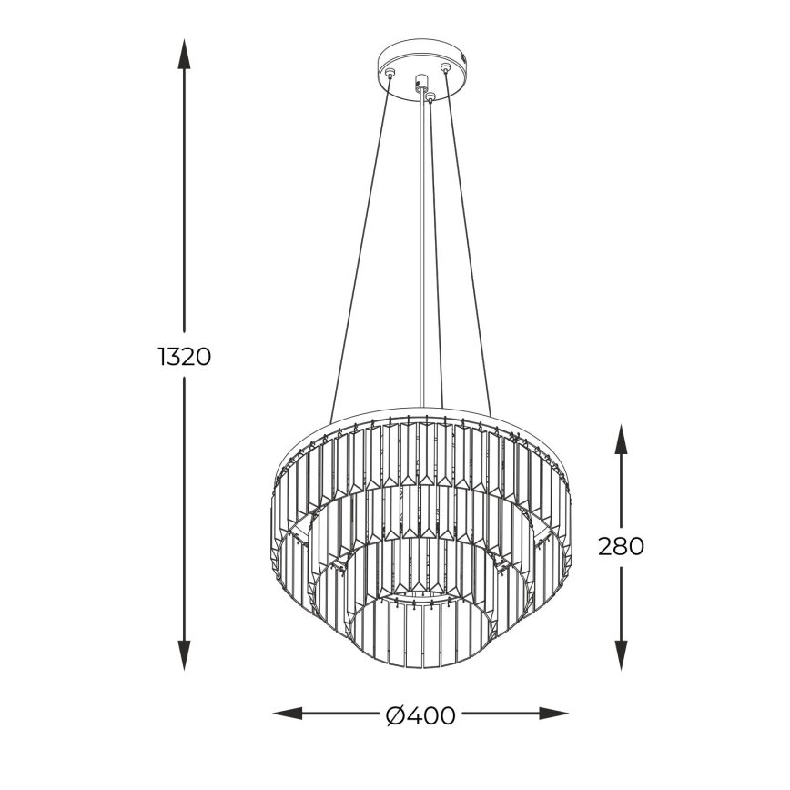 Zuma Line - Suspension filaire en cristal 4xE14/40W/230V doré