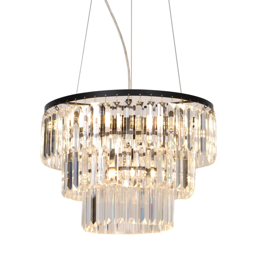 Zuma Line - Lampadario di cristallo a sospensione 4xE14/40W/230V nero