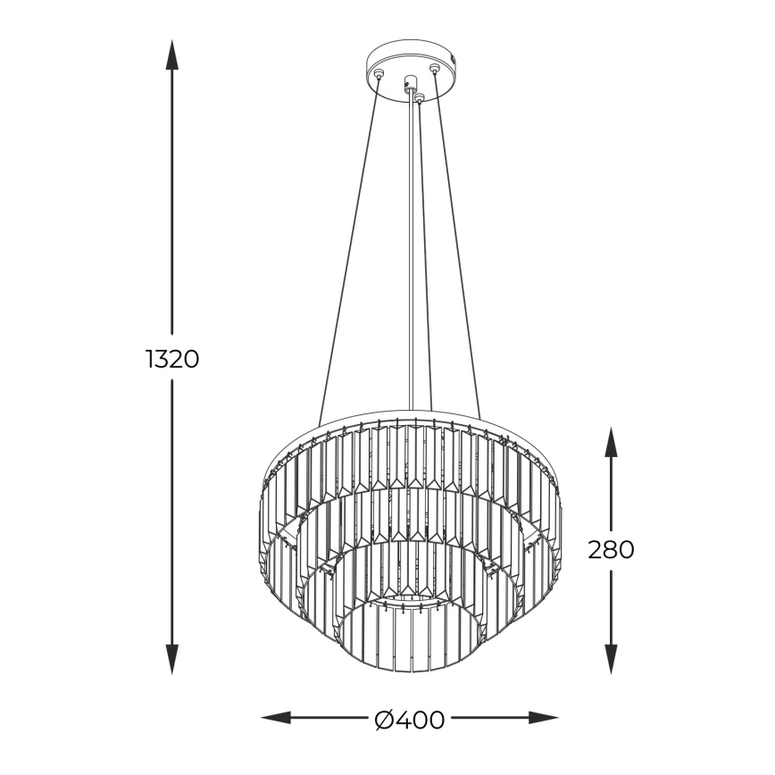Zuma Line - Lampadario di cristallo a sospensione 4xE14/40W/230V nero