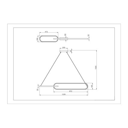 Zuma Line - Suspension LED sur câble 2xLED/40W/230V noir/doré