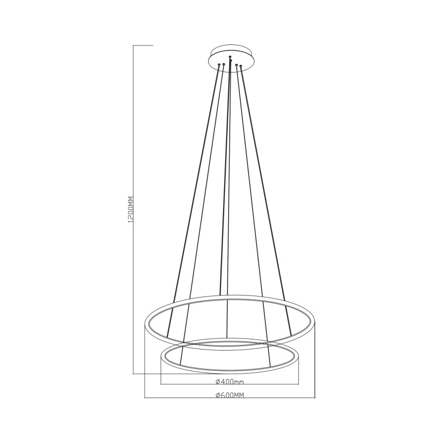 Zuma Line - Suspension filaire LED/40W/230V noir