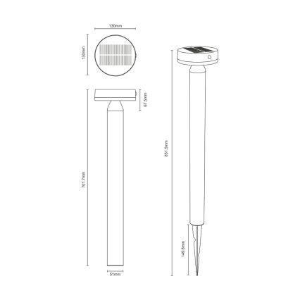 Zuma Line - Lampe solaire avec détecteur de mouvement et de crépuscule LED/4,5W/2000 mAh IP44 noir