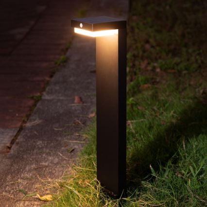 Zuma Line - Lampada solare LED con sensore di movimento e crepuscolare LED/4,5W/2000 mAh IP44 nero