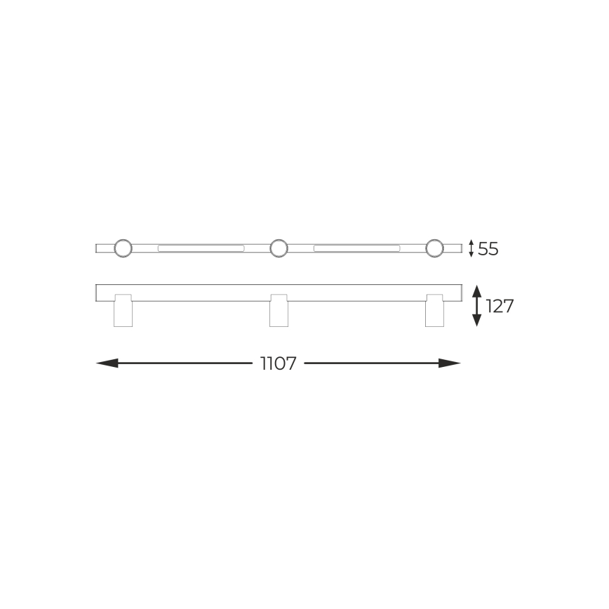 Zuma Line - Luce Spot da parete a LED 3xGU10/5W/230V + 2xLED/8W nero