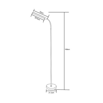 Zuma Line - Lampada da terra dimmerabile LED/10W/230V 3000/4500/6500K nero