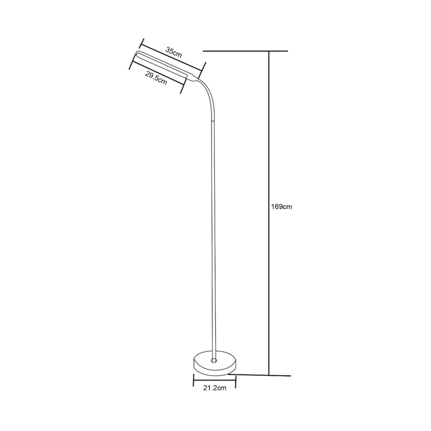Zuma Line - Lampada da terra dimmerabile LED/10W/230V 3000/4500/6500K nero