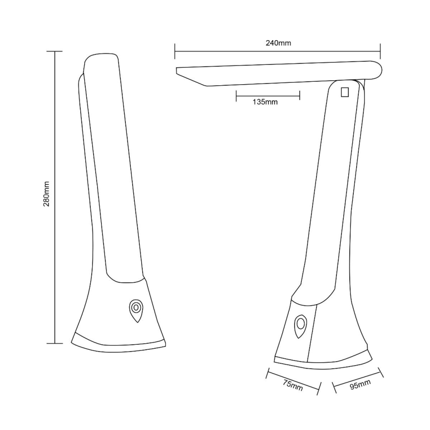 Zuma Line - Lampe de table à intensité variable LED/5W/230V noir