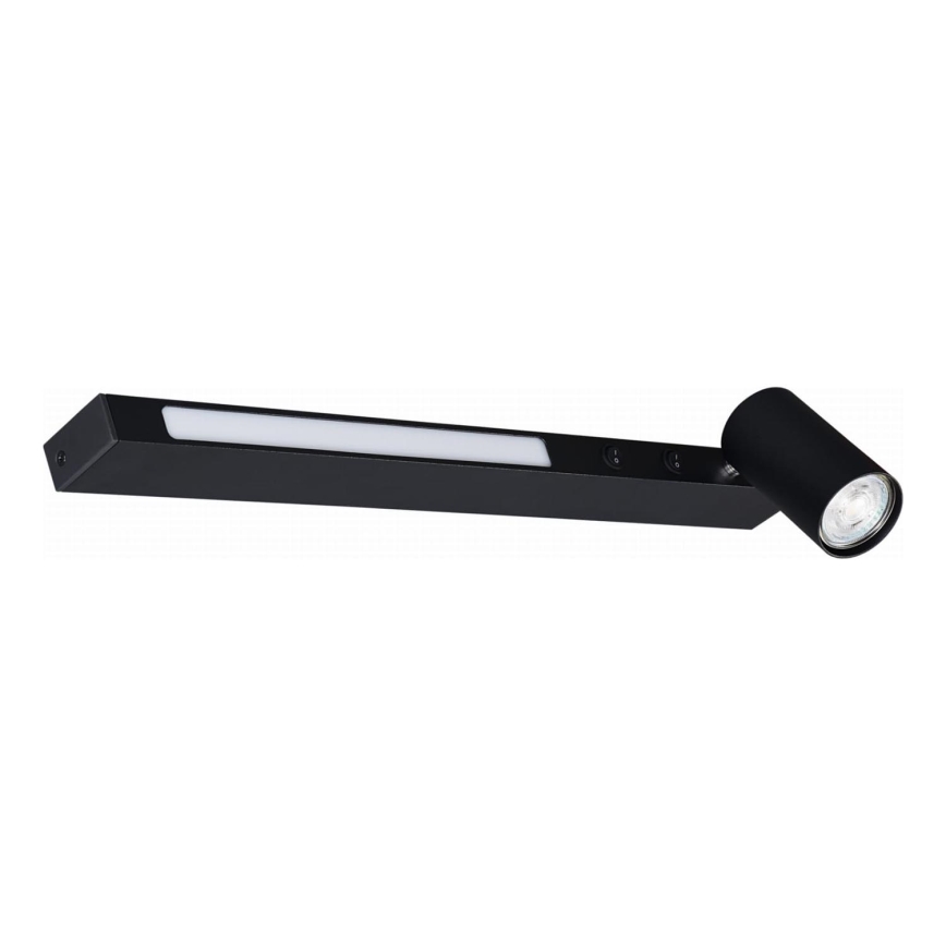 Zuma Line - Spot mural 1xGU10/5W/230V + LED/8W noir
