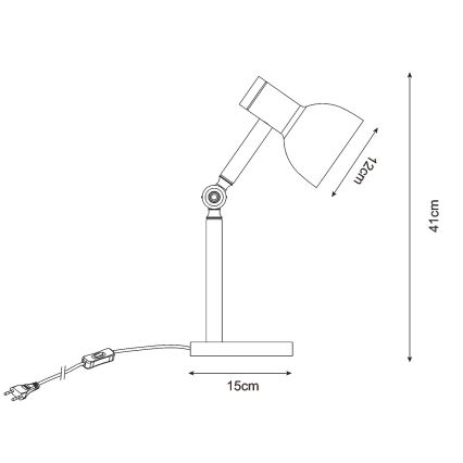 Zuma Line - Lampe de table 1xE14/40W/230V noir