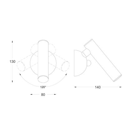 Zuma Line - Spot mural LED/5W/230V doré