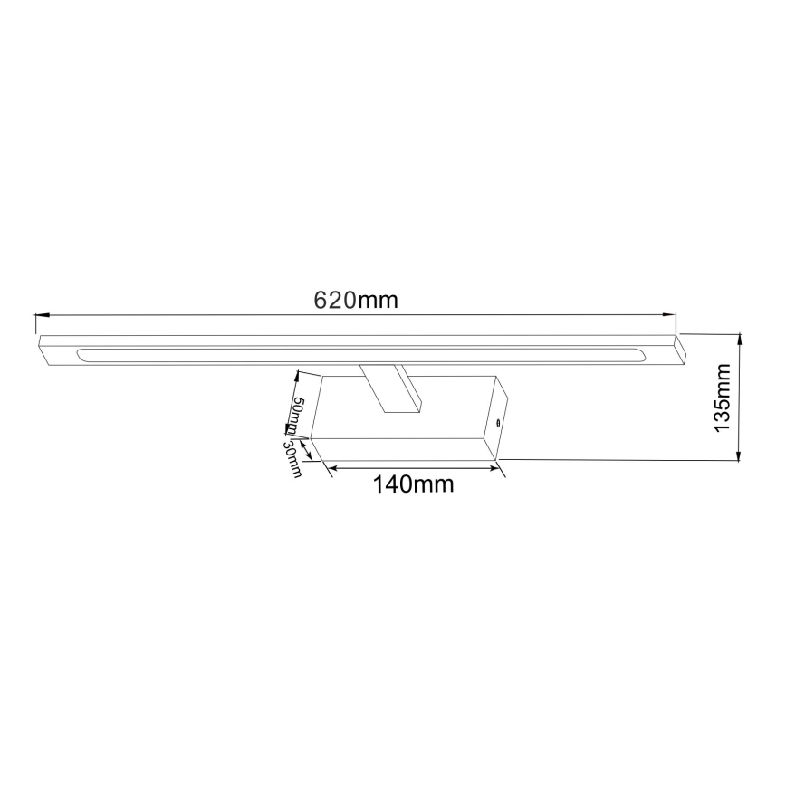 Zuma Line - Éclairage de miroir salle de bain LED/20W/230V 62 cm IP44 chrome brillant