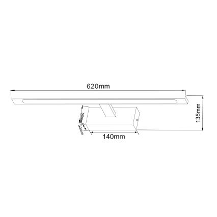 Zuma Line - Éclairage de miroir salle de bain LED/20W/230V 62 cm IP44 doré