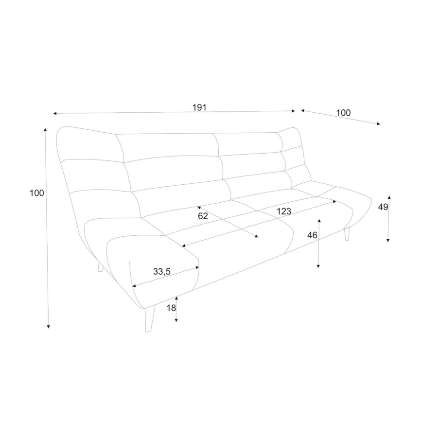 Zweisitziges Sofa ALBA in Grau