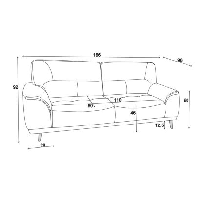 Zweisitziges Sofa LIVORNO in Schwarz