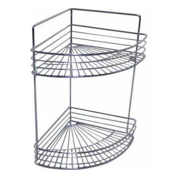 Zweistöckige Wandablage für Dusche 30,6x37,5 cm glänzendes Chrom
